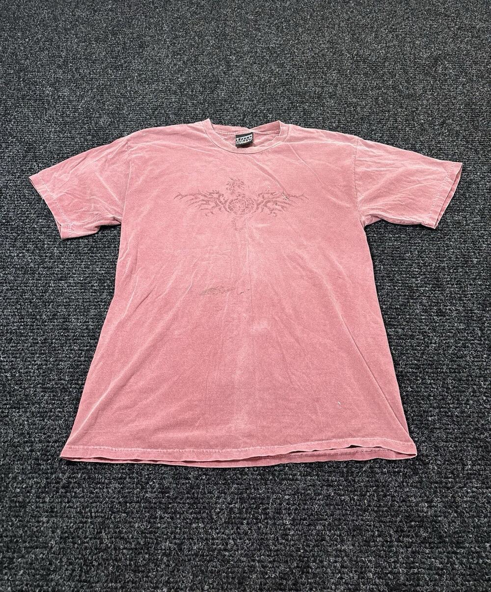 Top Heavy Pink Graphic Print Crew Neck Short Sleeve Men's T-Shirt Size L